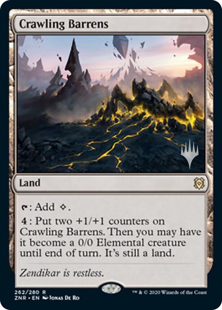 Crawling Barrens (262) [Zendikar Rising Promos]