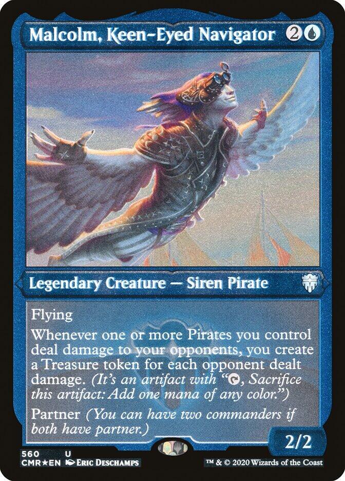 Malcolm, Keen-Eyed Navigator (Foil Etched) (560) [Commander Legends] [Etched]