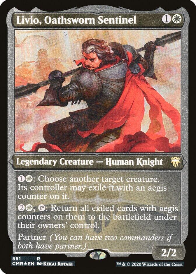 Livio, Oathsworn Sentinel (Foil Etched) (551) [Commander Legends] [Etched]