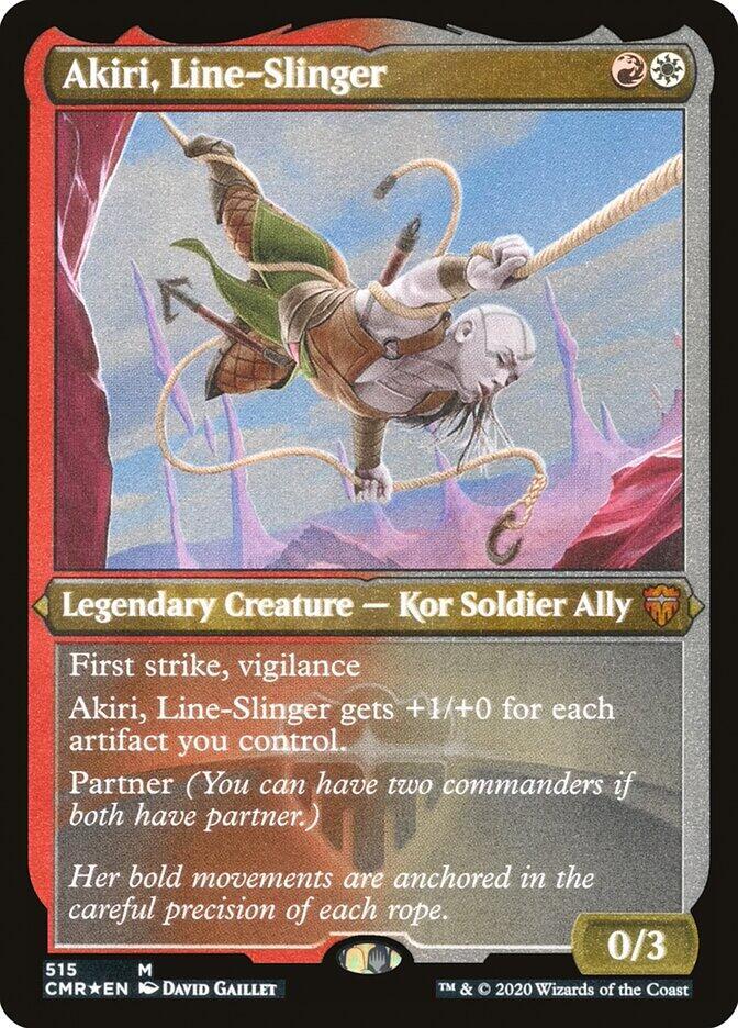 Akiri, Line-Slinger (Foil Etched) (515) [Commander Legends] [Etched]