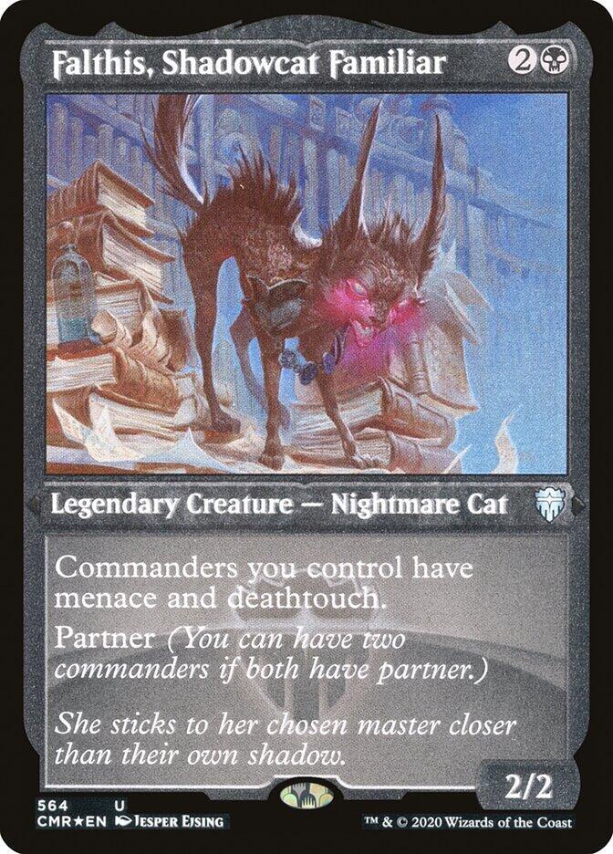Falthis, Shadowcat Familiar (Foil Etched) (564) [Commander Legends] [Etched]