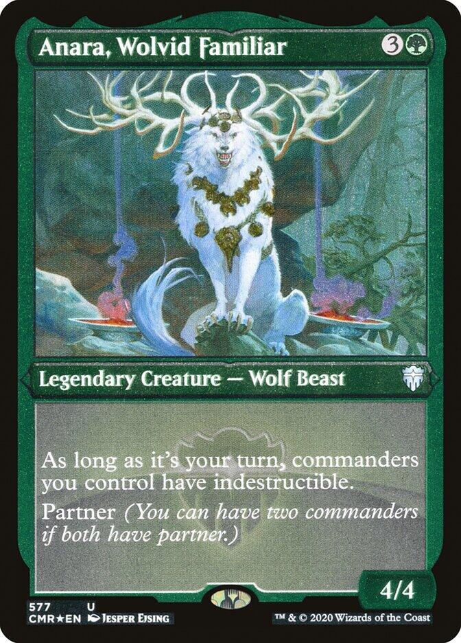 Anara, Wolvid Familiar (Foil Etched) (577) [Commander Legends] [Etched]