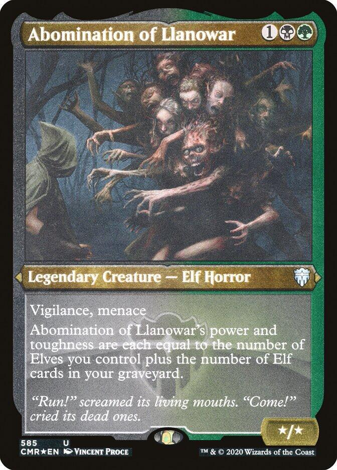 Abomination of Llanowar (Foil Etched) (585) [Commander Legends] [Etched]