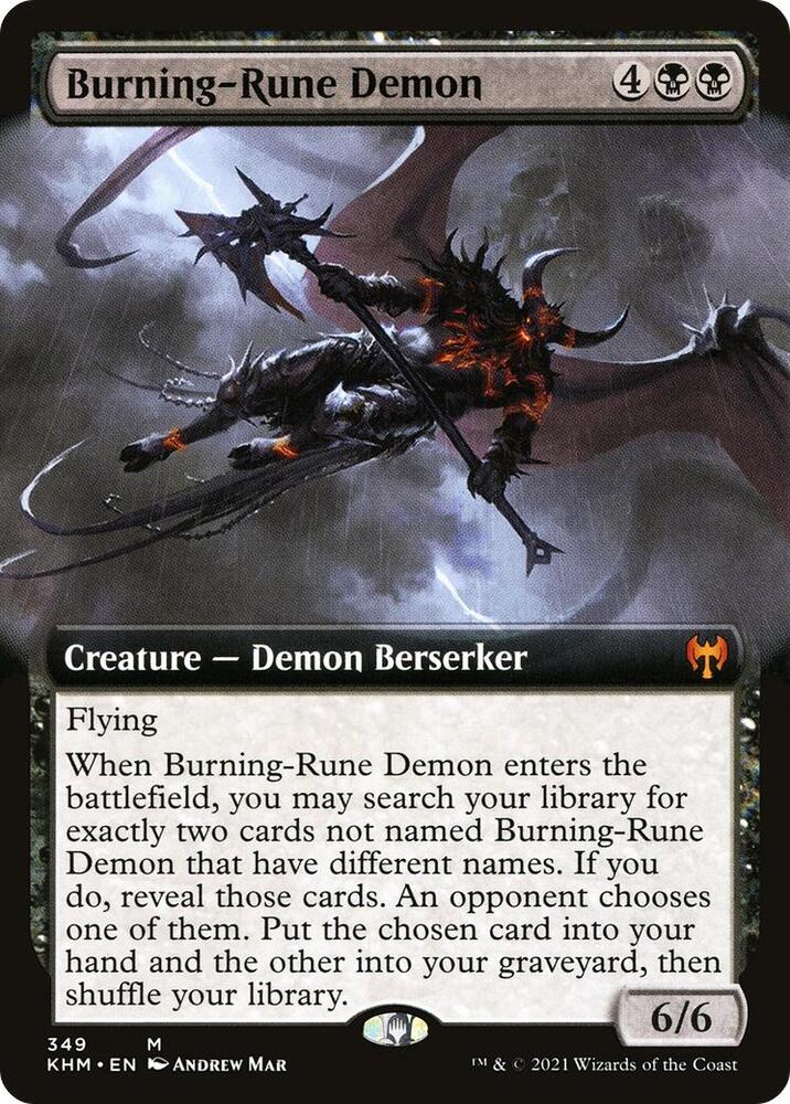 Burning-Rune Demon (Extended Art) (349) [Kaldheim] [Extended Art]