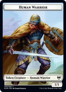 Human Warrior // Giant Wizard Double-Sided Token (3 // 6) [Kaldheim]
