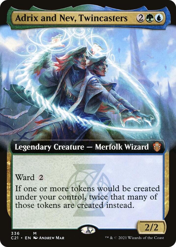 Adrix and Nev, Twincasters (Extended Art) (336) [Commander 2021] [Extended Art]