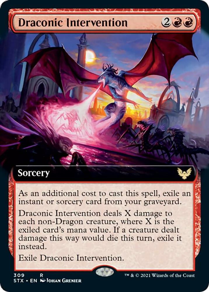 Draconic Intervention (Extended Art) (309) [Strixhaven: School of Mages] [Extended Art]