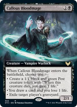 Callous Bloodmage (Extended Art) (302) [Strixhaven: School of Mages] [Extended Art]