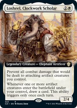 Losheel, Clockwork Scholar (Extended Art) (345) [Commander 2021] [Extended Art]