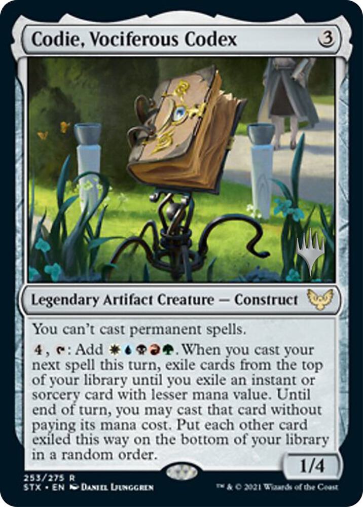 Codie, Vociferous Codex (253) [Strixhaven: School of Mages Promos]