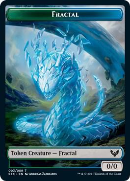 Fractal (3) // Avatar (1) Double-sided Token (3 // 1) [Strixhaven: School of Mages]