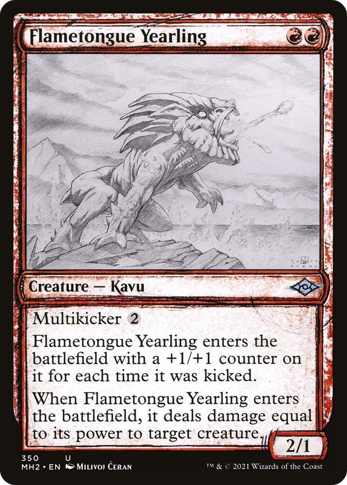 Flametongue Yearling (Showcase) (350) [Modern Horizons 2] [Showcase]