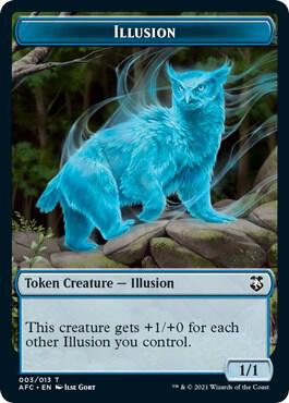 Illusion // Skeleton Double-Sided Token (3 // 6) [Forgotten Realms Commander]