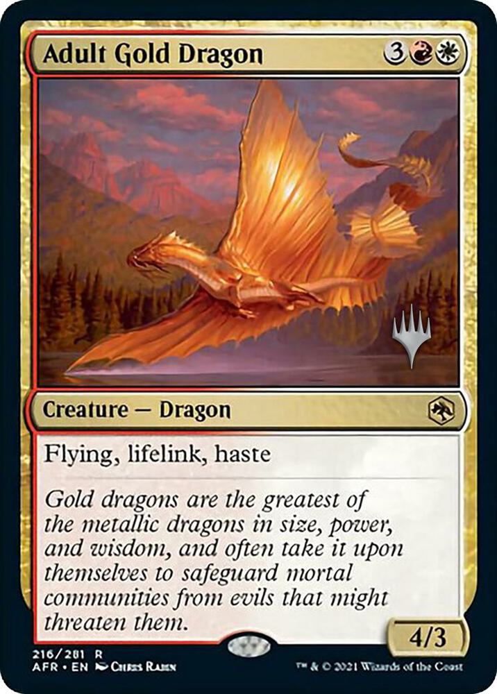 Adult Gold Dragon (216) [Adventures in the Forgotten Realms Promos]