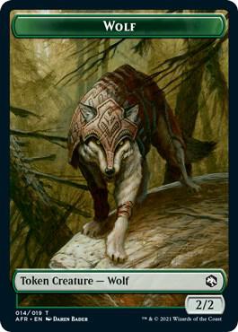Wolf // Emblem - Zariel, Archduke of Avernus Double-Sided Token (14 // 19) [Adventures in the Forgotten Realms]
