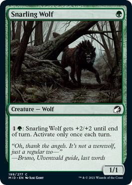 Snarling Wolf (199) [Innistrad: Midnight Hunt]