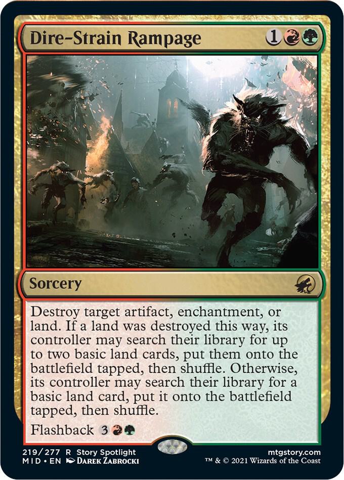 Dire-Strain Rampage (219) [Innistrad: Midnight Hunt]