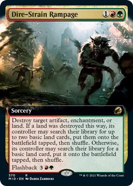 Dire-Strain Rampage (Extended Art) (370) [Innistrad: Midnight Hunt] [Extended Art]