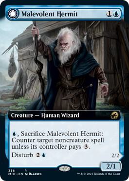 Malevolent Hermit (Extended Art) (336) [Innistrad: Midnight Hunt] [Extended Art]