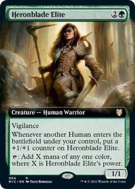 Heronblade Elite (Extended Art) (64) [Midnight Hunt Commander] [Extended Art]