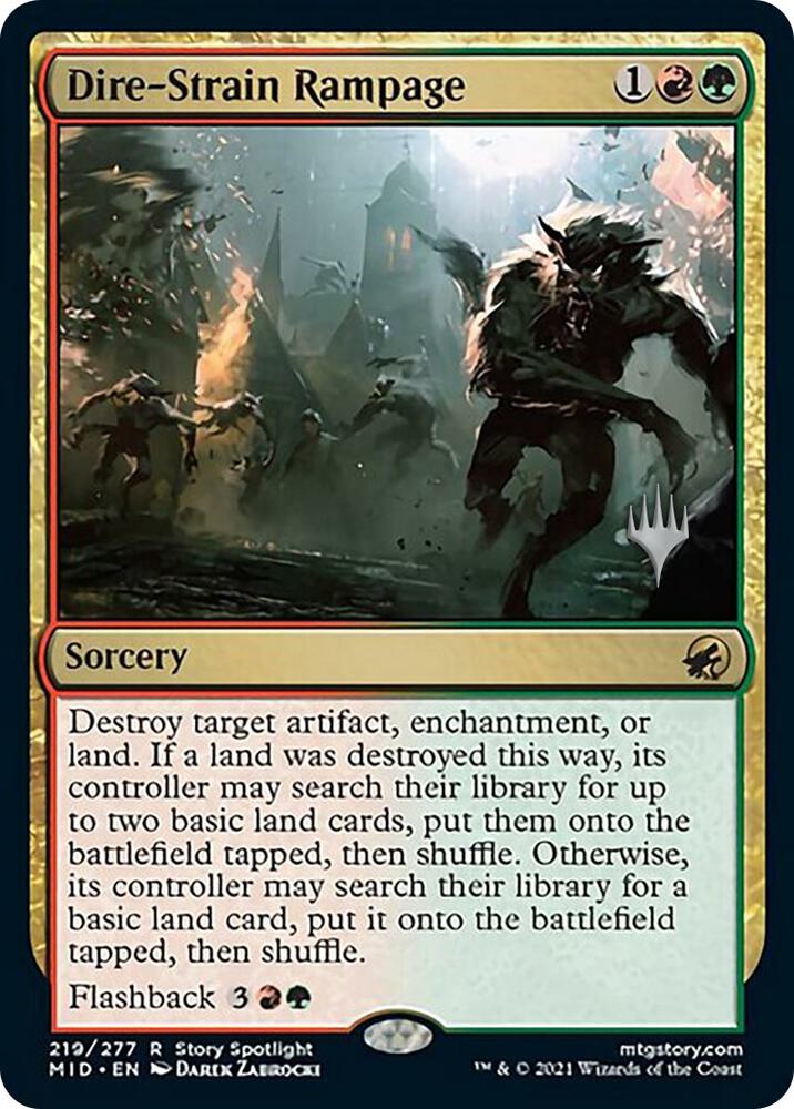 Dire-Strain Rampage (219) [Innistrad: Midnight Hunt Promos]