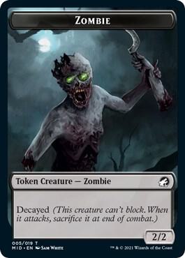 Zombie (005) // Devil Double-Sided Token (5 // 6) [Innistrad: Midnight Hunt]