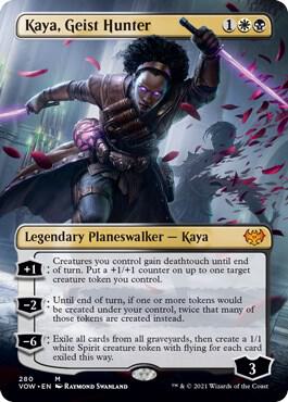 Kaya, Geist Hunter (Borderless) (280) [Innistrad: Crimson Vow] [Borderless]