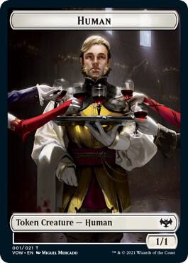 Human (001) // Vampire (016) Double-Sided Token (1 // 16) [Innistrad: Crimson Vow]