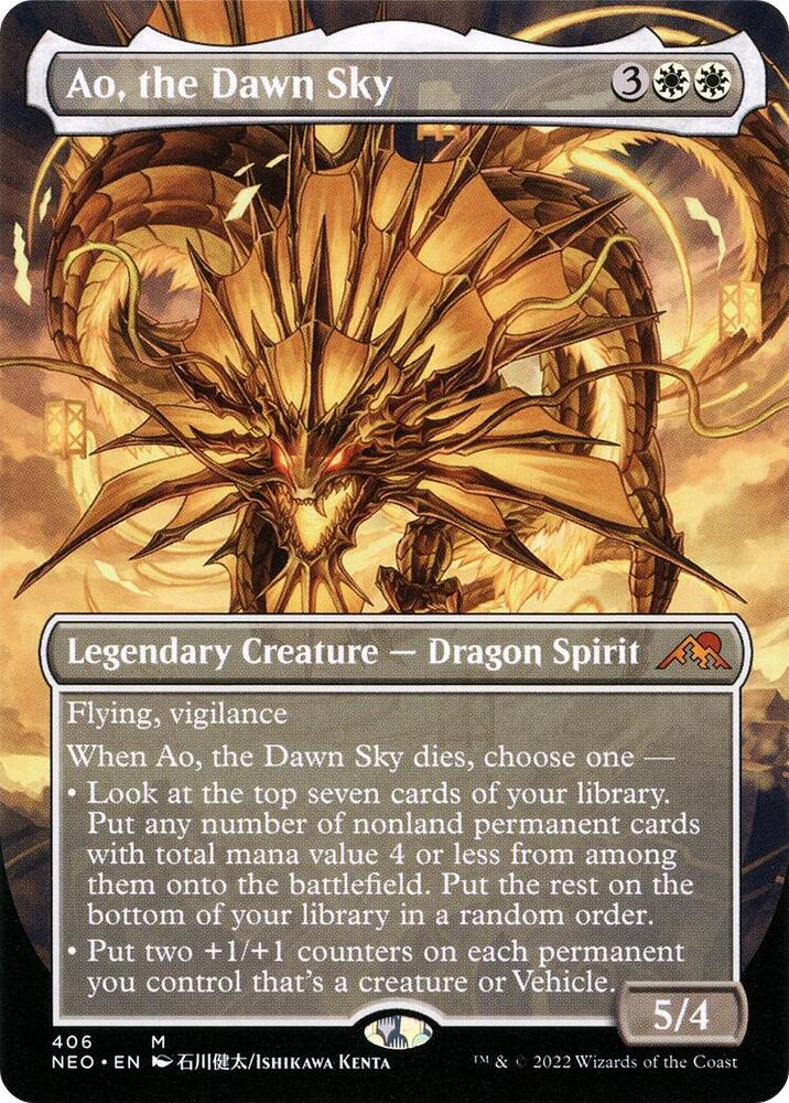 Ao, the Dawn Sky (Borderless) (406) [Kamigawa: Neon Dynasty] [Borderless]