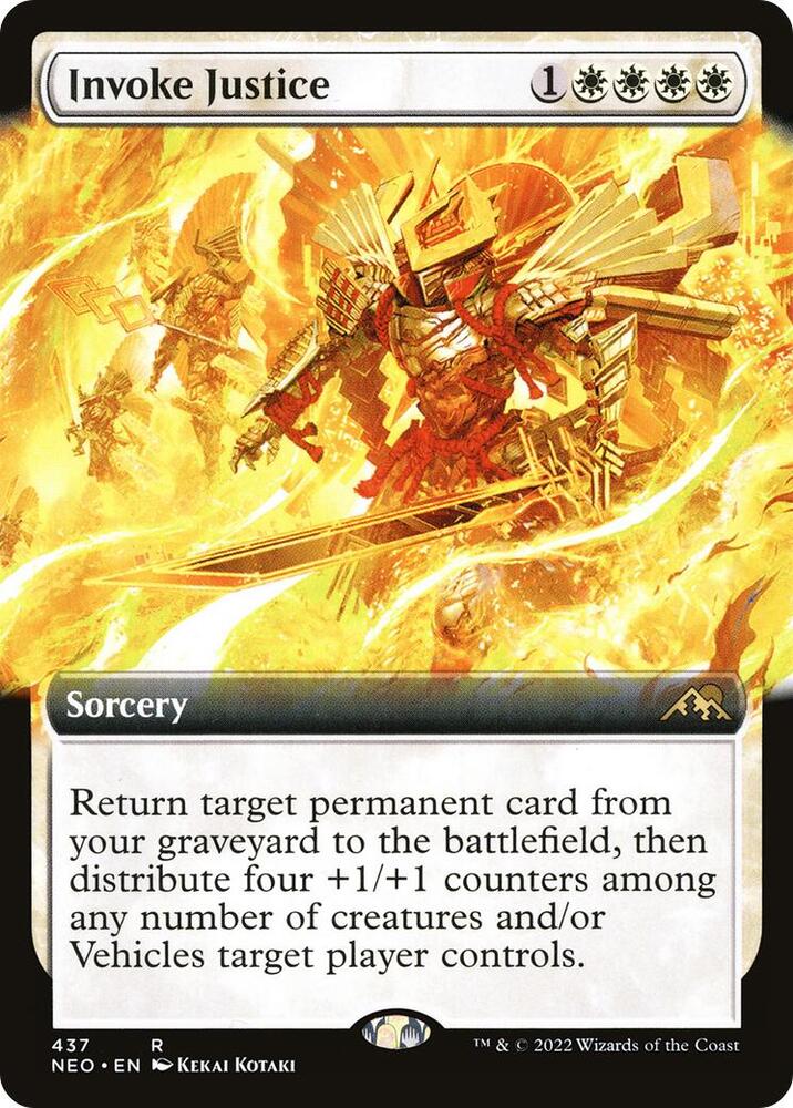 Invoke Justice (Extended Art) (437) [Kamigawa: Neon Dynasty] [Extended Art]