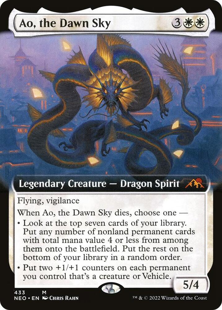 Ao, the Dawn Sky (Extended Art) (433) [Kamigawa: Neon Dynasty] [Extended Art]