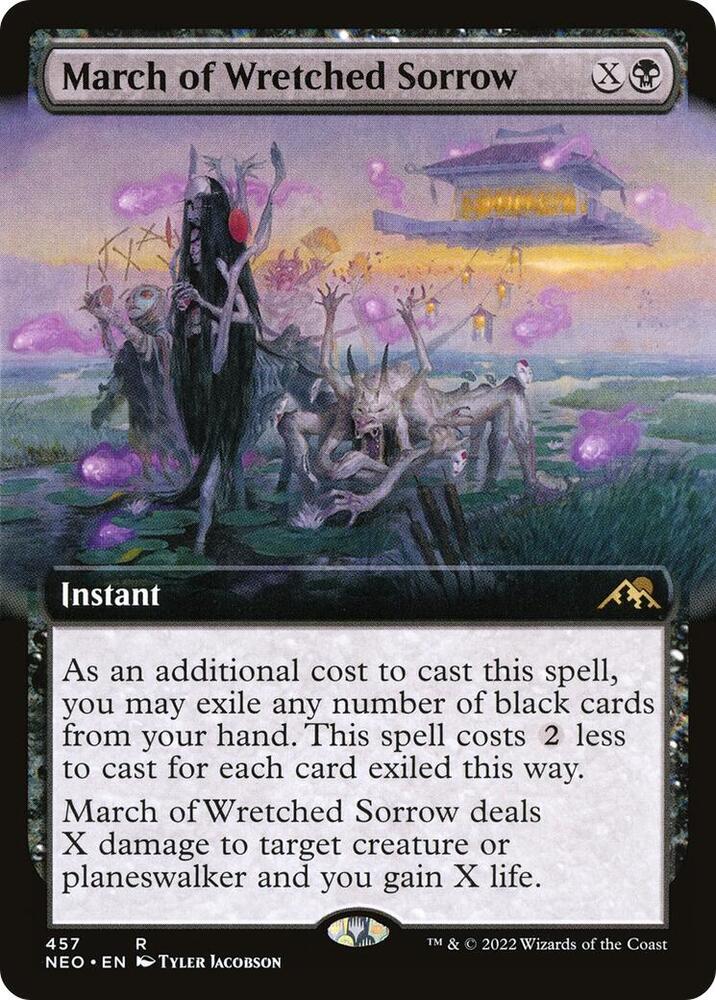 March of Wretched Sorrow (Extended Art) (457) [Kamigawa: Neon Dynasty] [Extended Art]