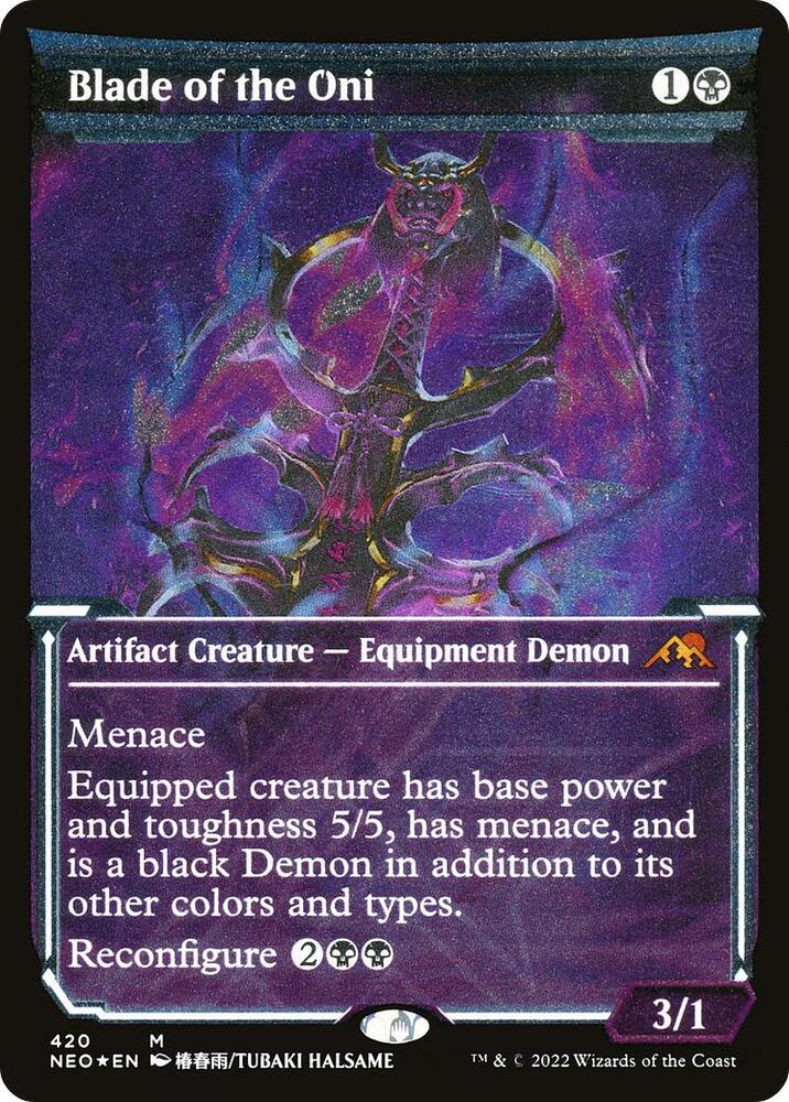 Blade of the Oni (Showcase) (Foil Etched) (420) [Kamigawa: Neon Dynasty] [Showcase]