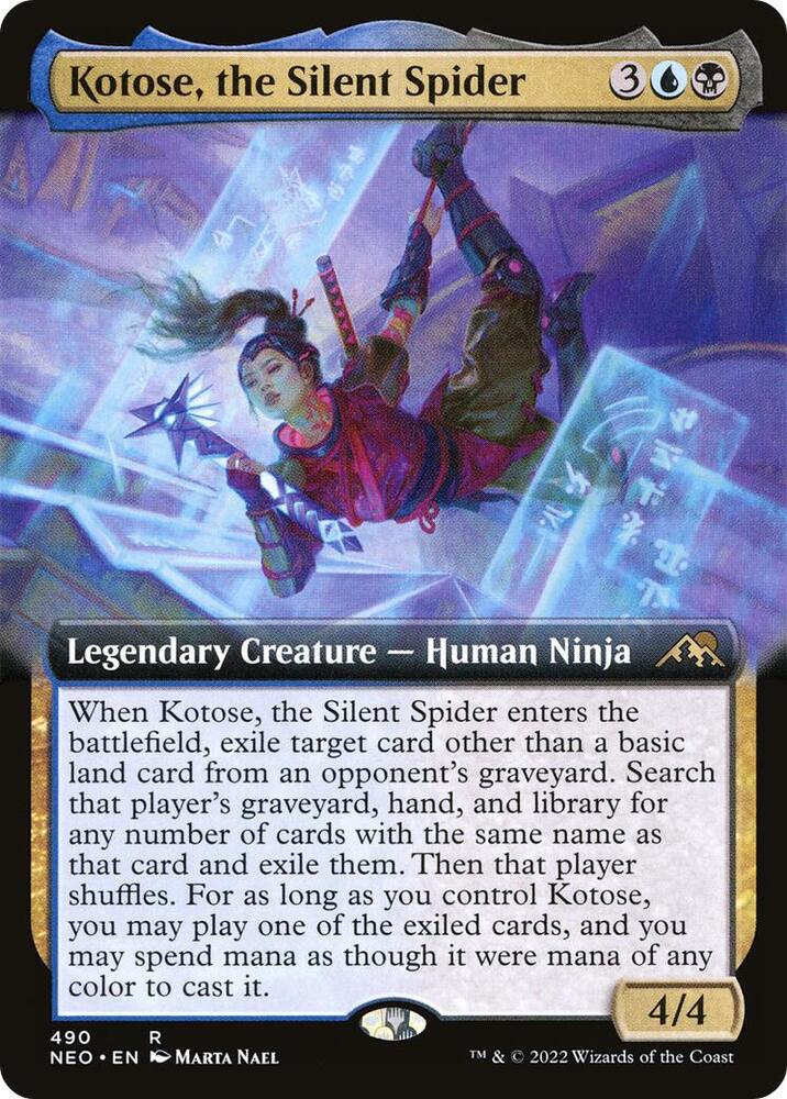 Kotose, the Silent Spider (Extended Art) (490) [Kamigawa: Neon Dynasty] [Extended Art]