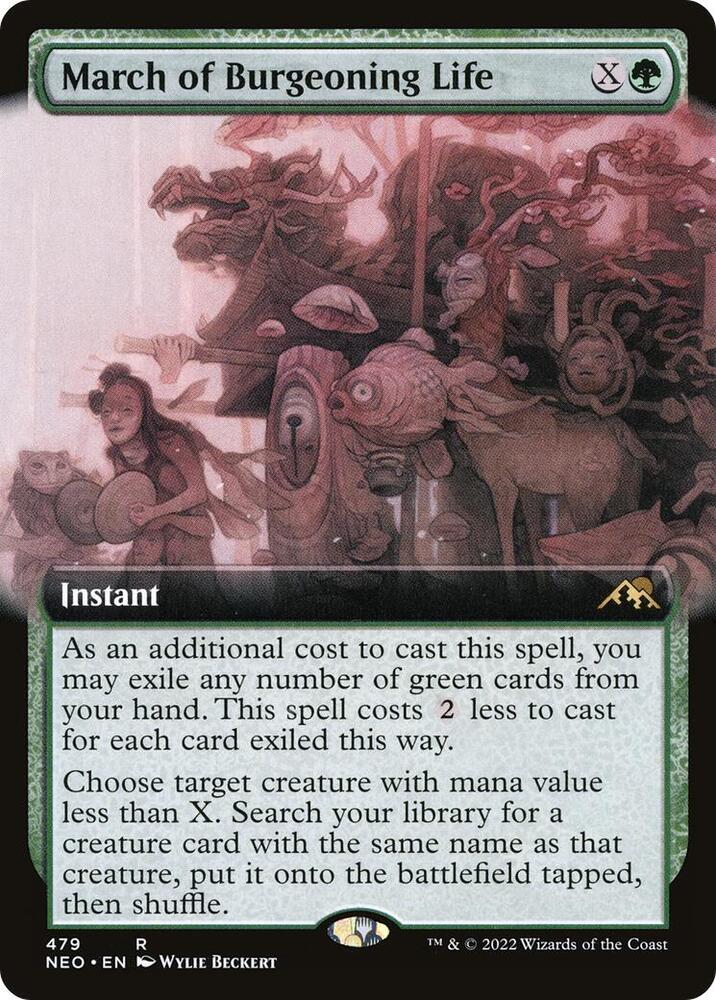 March of Burgeoning Life (Extended Art) (479) [Kamigawa: Neon Dynasty] [Extended Art]