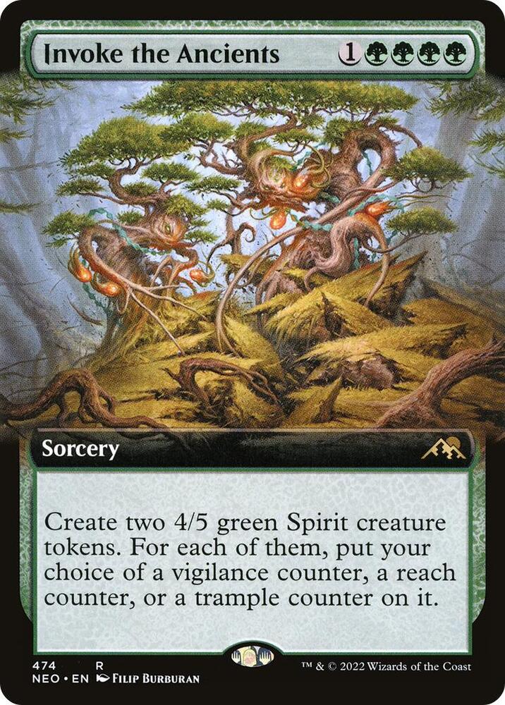 Invoke the Ancients (Extended Art) (474) [Kamigawa: Neon Dynasty] [Extended Art]