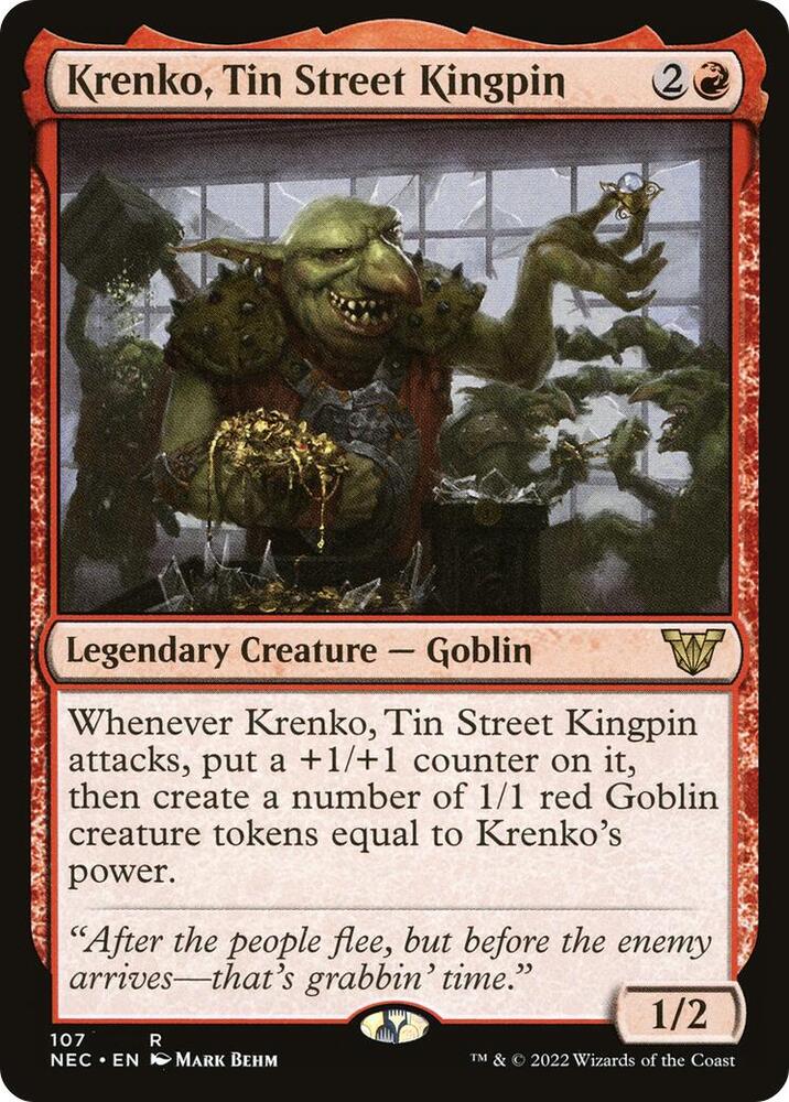 Krenko, Tin Street Kingpin (107) [Neon Dynasty Commander]