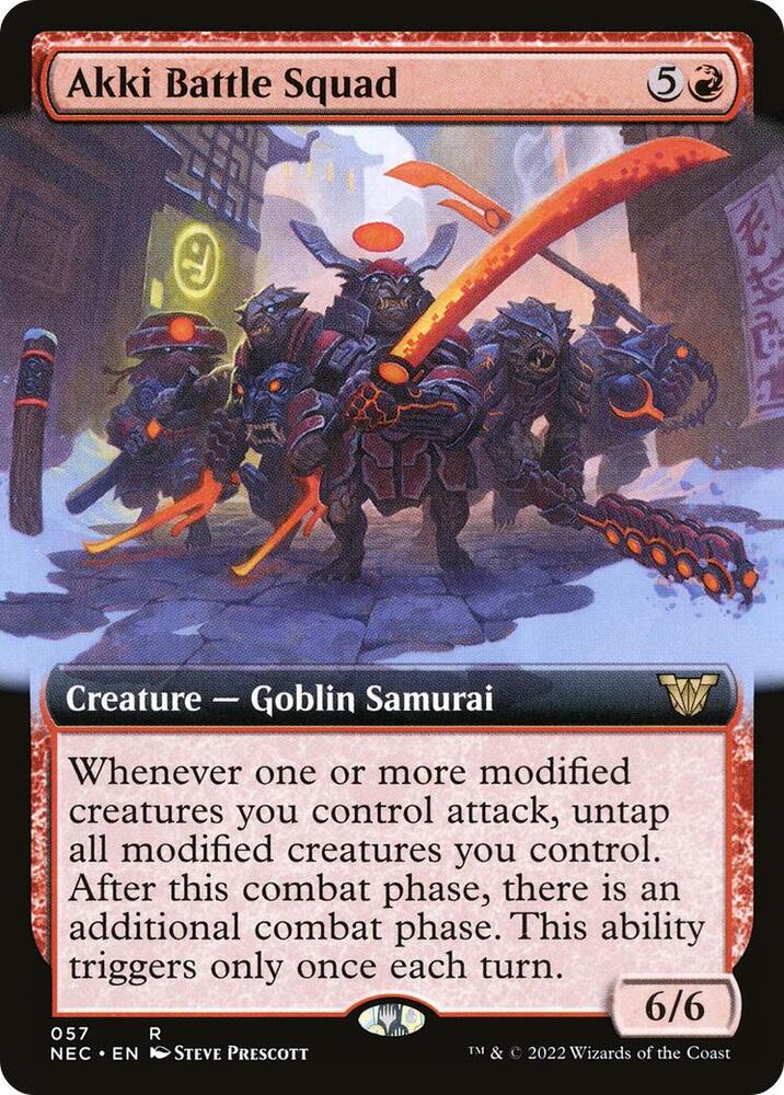 Akki Battle Squad (Extended Art) (57) [Neon Dynasty Commander] [Extended Art]