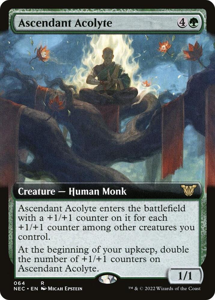 Ascendant Acolyte (Extended Art) (64) [Neon Dynasty Commander] [Extended Art]