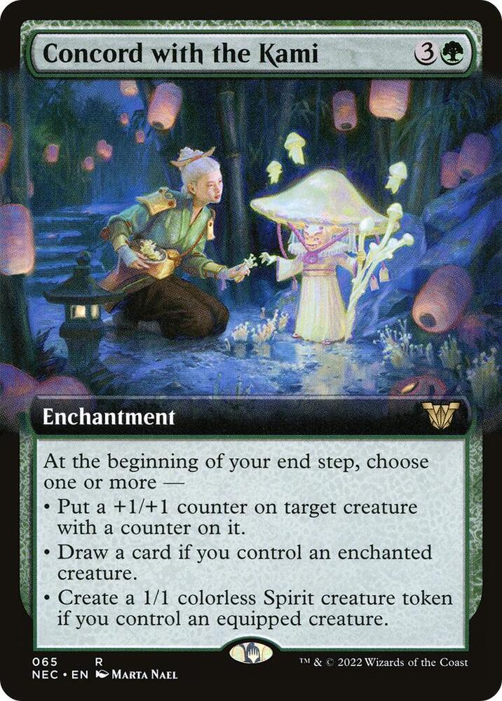 Concord with the Kami (Extended Art) (65) [Neon Dynasty Commander] [Extended Art]