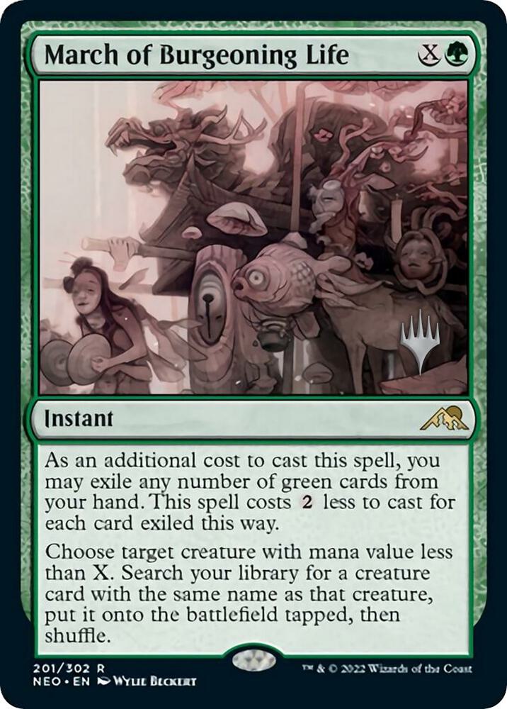 March of Burgeoning Life (201) [Kamigawa: Neon Dynasty Promos]