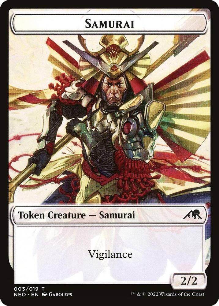 Samurai (003) // Mechtitan (014) Double-sided Token (3 // 14) [Kamigawa: Neon Dynasty]