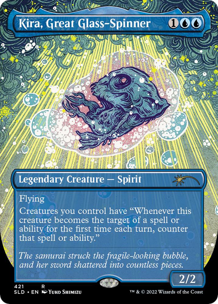 Kira, Great Glass-Spinner (Borderless) (421) [Secret Lair Drop] [Borderless]