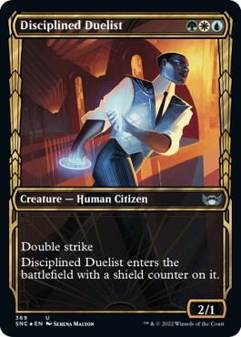 Disciplined Duelist (Gilded Foil) (369) [Streets of New Capenna] [Showcase]
