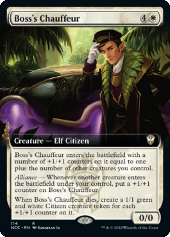 Boss's Chauffeur (Extended Art) (114) [New Capenna Commander] [Extended Art]