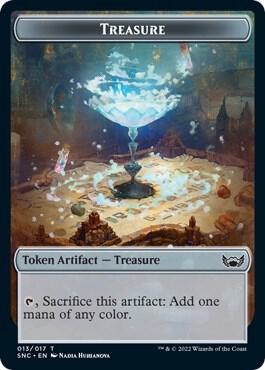 Treasure (013) // Wizard Double-Sided Token (13 // 5) [Streets of New Capenna]