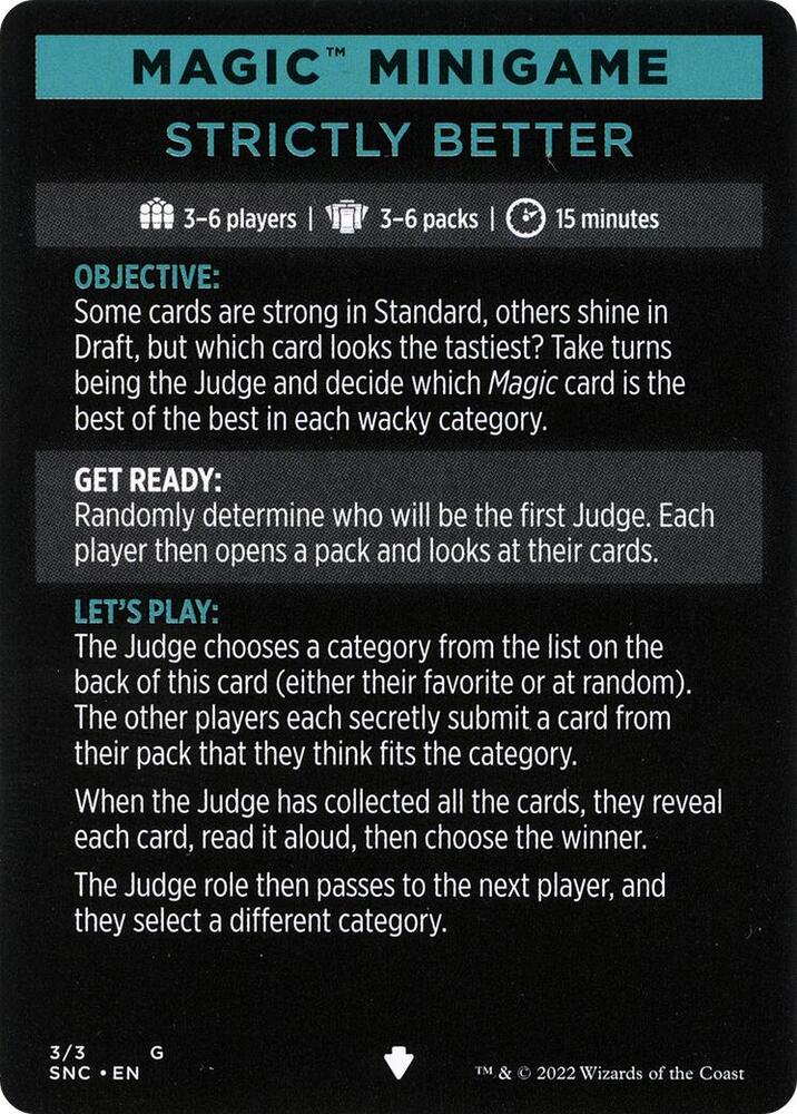 Magic Minigame: Strictly Better (3) [Streets of New Capenna]