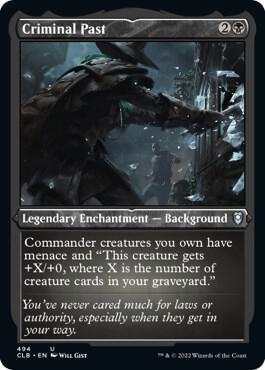 Criminal Past (Foil Etched) (494) [Commander Legends: Battle for Baldur's Gate]