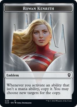 Emblem - Rowan Kenrith // Copy Double-Sided Token (49 // 19) [Commander Legends: Battle for Baldur's Gate]