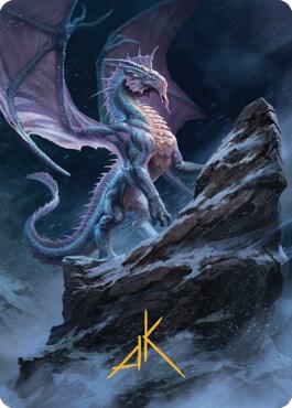 Ancient Silver Dragon Art Card (6/81) (Gold-Stamped Signature) [Commander Legends: Battle for Baldur's Gate Art Series]